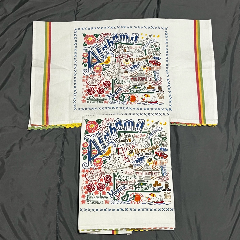 Catstudio 2020 Alabama Bundle of 2 Dish Hand Towel Roll Tide War Eagle Southern